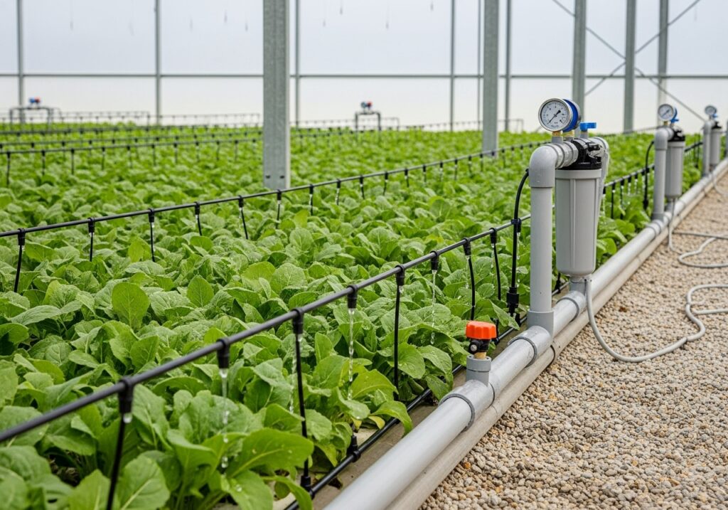 Riego: fertirrigación de los cultivos mediante inyección de abono líquido
